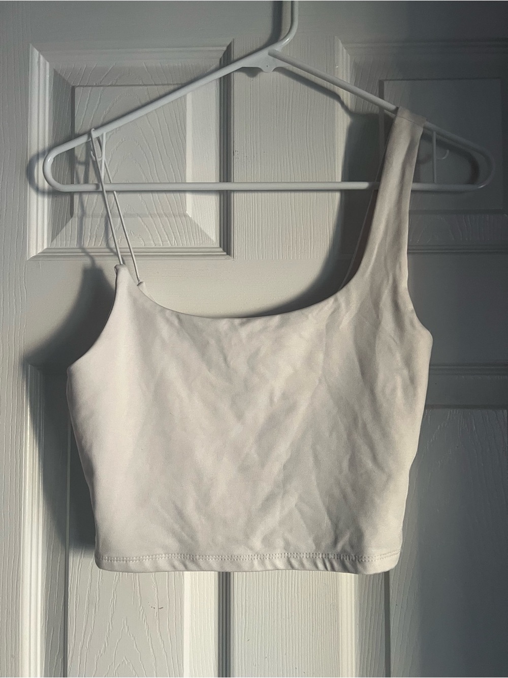 Forever 21 White One-Shoulder Asymmetric Crop Top